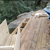 Réalisation création d'une terrasse pour un aménagement extérieur en bois pour soutenir le spa de détente à Itteville