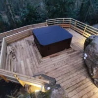 Réalisation creation terrasse amenagement exterieur en bois spa itteville hydromassage
