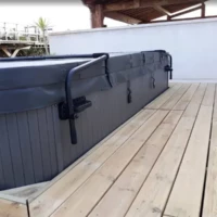 Réalisation Terrasse bois avec intégration d’un spa de détente à Courcelles