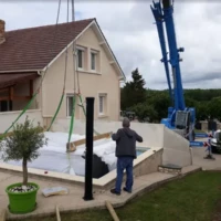 Réalisation installation du spa nage à Courcelles pour faire du sport crawl ou brasse