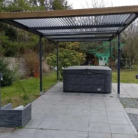 Réalisation Aménagement extérieur avec pergola bioclimatique et spa pou la détente à etampes, sur mesure