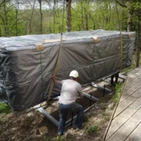 Réalisation spa nage installation grue convoi exceptionnel mereville etampes durabilite